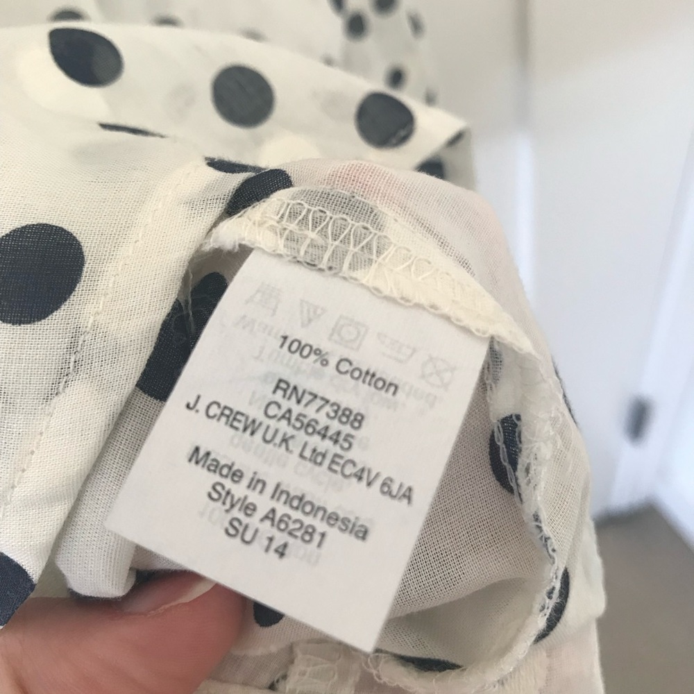 NWT J. Crew Factory black and white polka dot top - Picture 7 of 8
